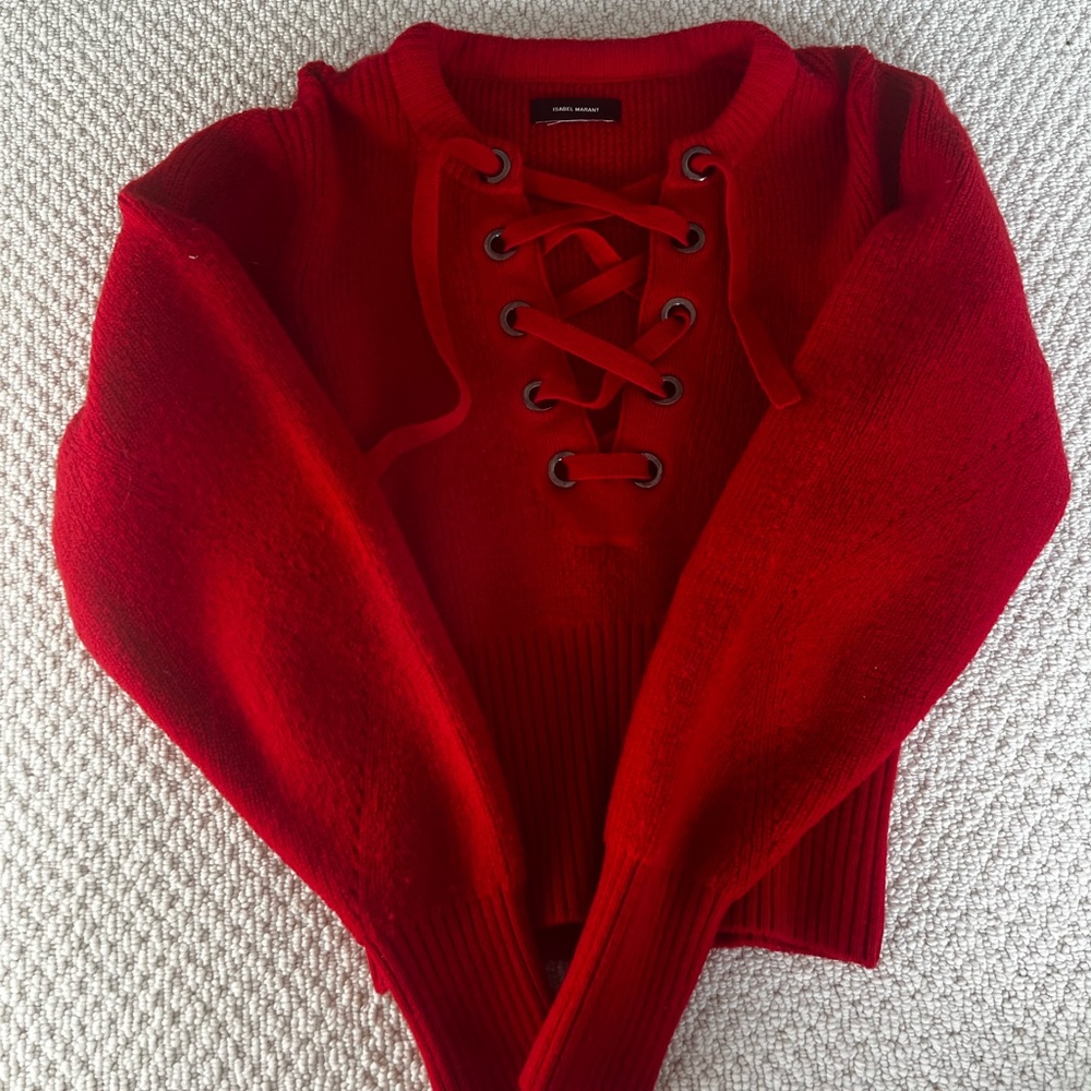 ISABEL MARANT wool jumper lace up sweater